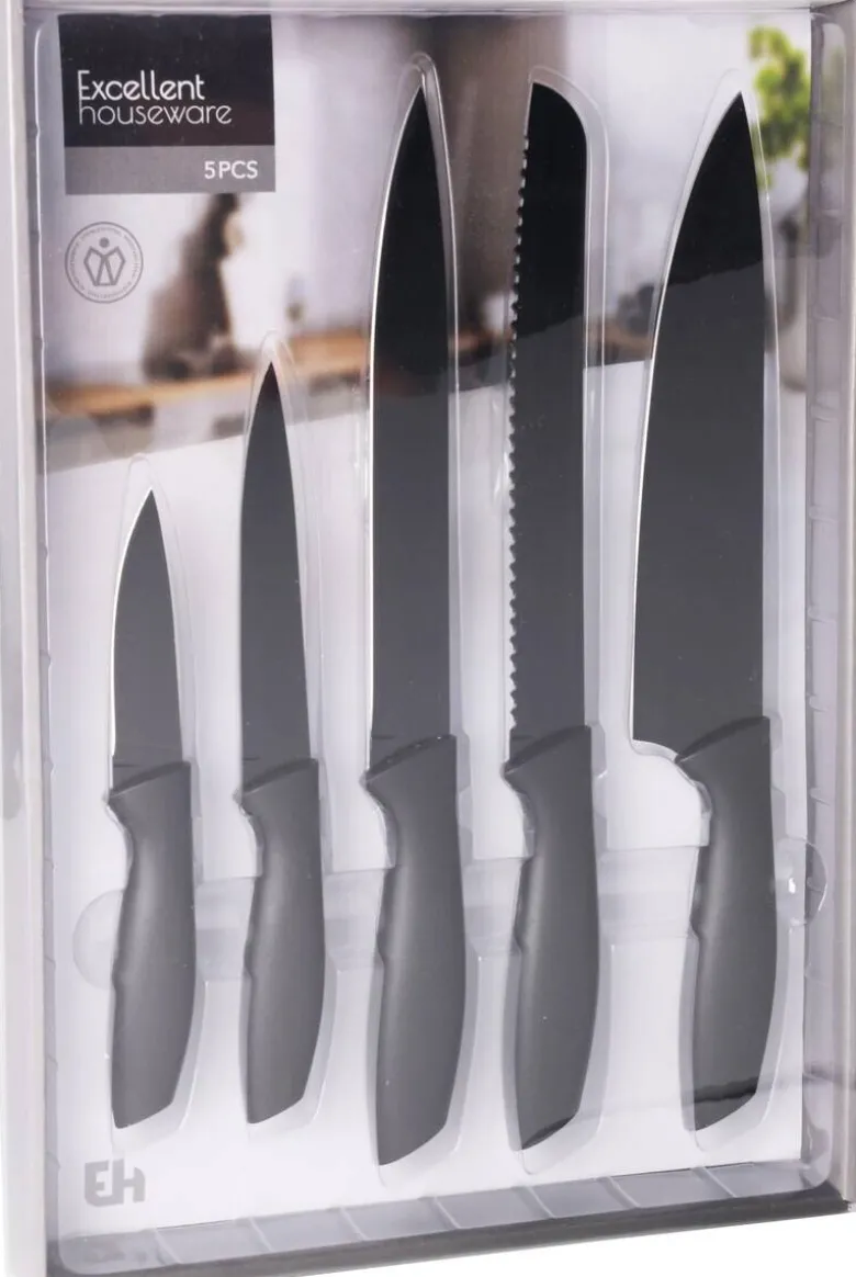 Messerset schwarz Polypropylen 5 tlg.