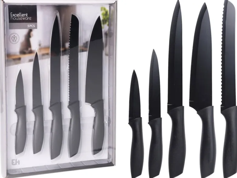 Messerset schwarz Polypropylen 5 tlg.
