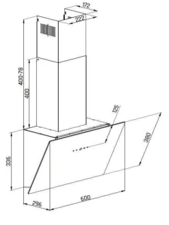 Mican Dunstabzugshaube KHA530TMFSA+ schwarz Metall B/H/T: ca. 60x53,6x29,6 cm