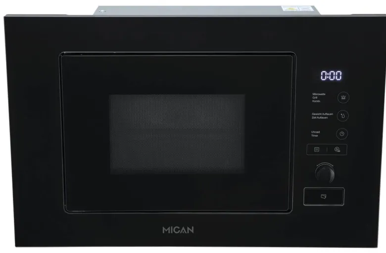 Mican Einbaumikrowelle MGM17SCBG schwarz Edelstahl B/H/T: ca. 59,5x38,2x32 cm