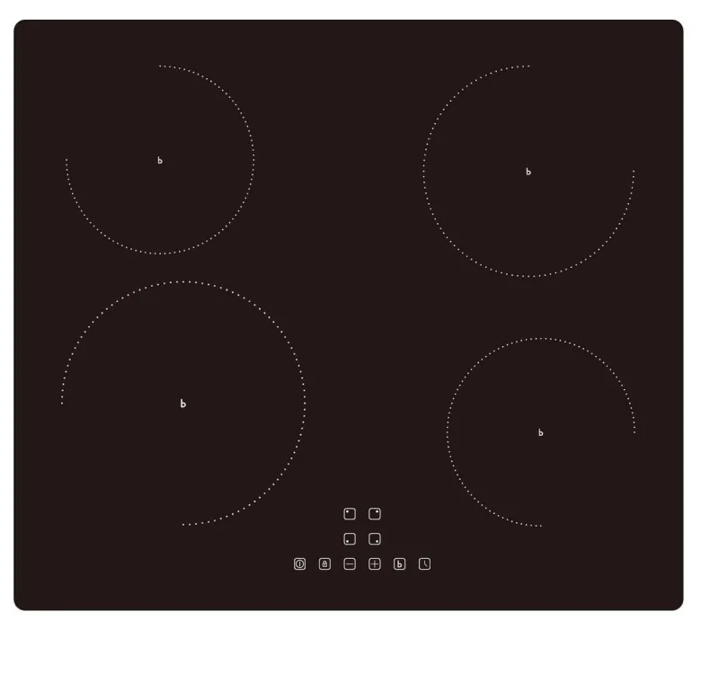 Mican Induktionskochfeld IKA4Z schwarz Schwarzglas B/H/T: ca. 59x6x52 cm