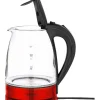 MICHELINO Glas-Wasserkocher 74318 rot schwarz Kunststoff Edelstahl Glas B/H/T: ca. 22x25x19 cm ca. 1,7 l
