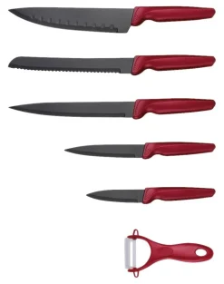 MICHELINO Messerset rot Edelstahl 6 tlg.