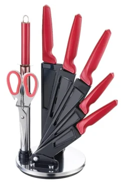 MICHELINO Messerset rot Edelstahl 8 tlg.