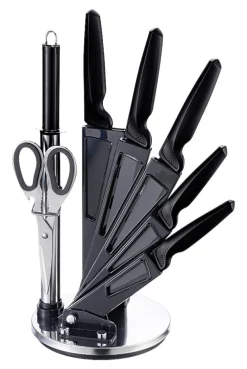 MICHELINO Messerset schwarz Acryl 8 tlg.