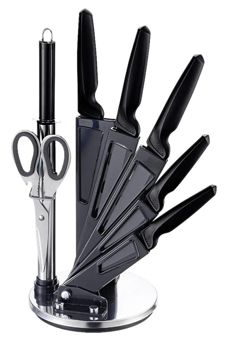 MICHELINO Messerset schwarz Acryl 8 tlg.