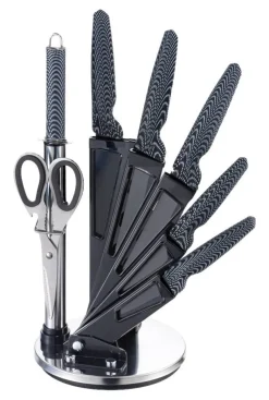 MICHELINO Messerset schwarz Edelstahl 8 tlg.