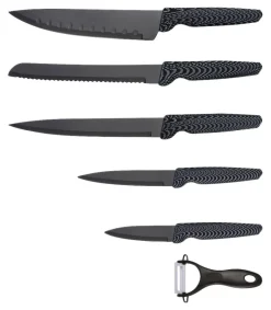 MICHELINO Messerset schwarz Edelstahl 6 tlg.
