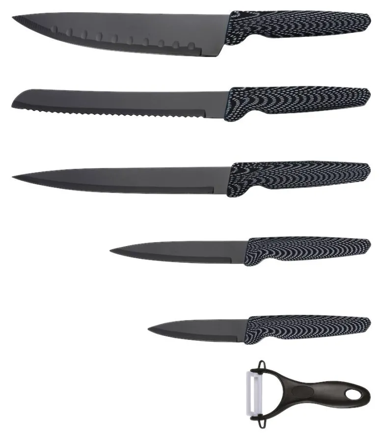 MICHELINO Messerset schwarz Edelstahl 6 tlg.