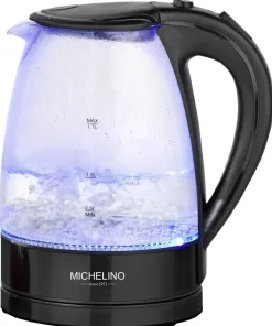 MICHELINO Wasserkocher 74279 schwarz Glas ca. 1,7 l