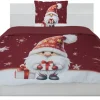 Micorfaser Wende Bettwäsche Fleece rot Polyester B/L: ca. 135x200 cm