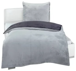 Microfaser Bettwäsche Cashmere touch silber Polyester B/L: ca. 135x200 cm