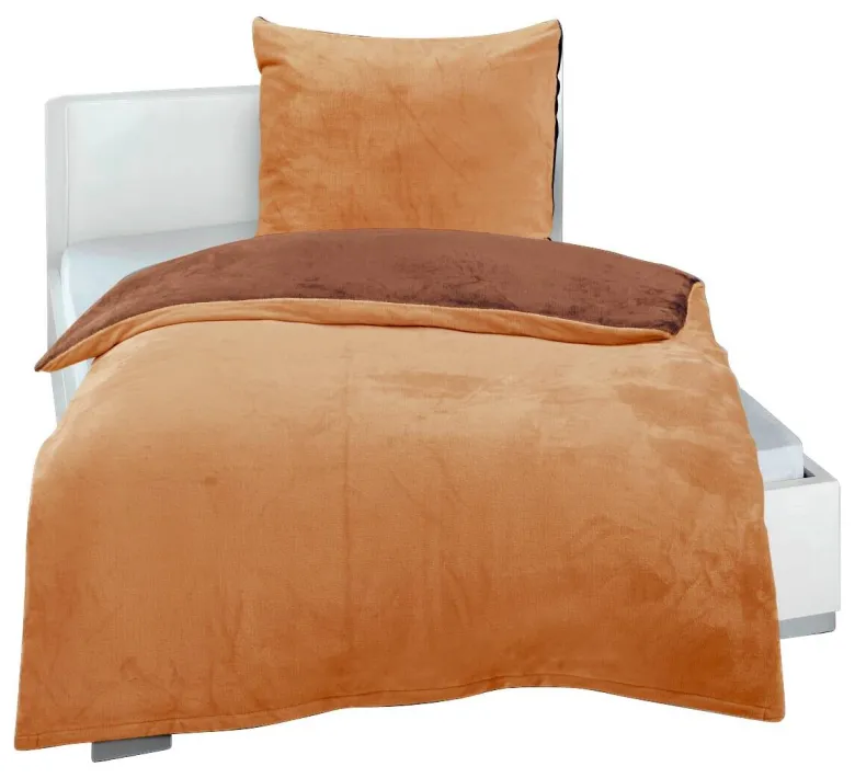 Microfaser Bettwäsche Cashmere touch terra Polyester B/L: ca. 135x200 cm