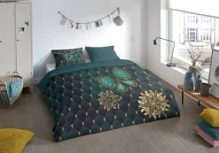 Microfaser Bettwäsche Lavanya petrol Polyester B/L: ca. 135x200 cm