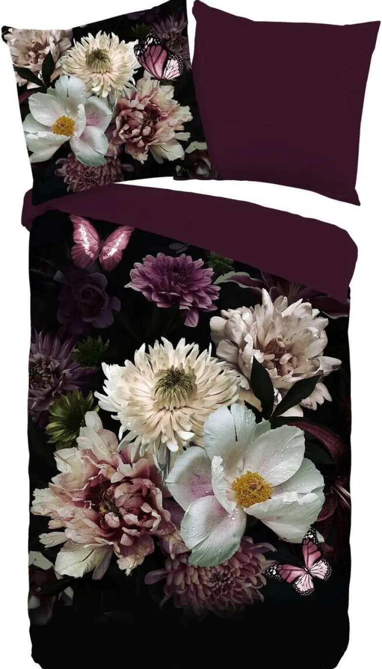 Microfaser Bettwäsche Marleen bordeauxrot Polyester B/L: ca. 135x200 cm