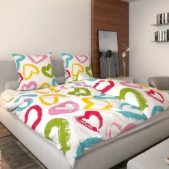 Microfaser Bettwäsche multicolor Polyester B/L: ca. 135x200 cm