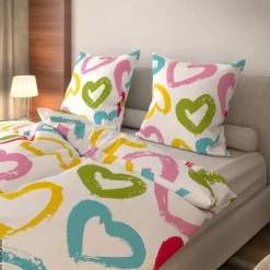 Microfaser Bettwäsche multicolor Polyester B/L: ca. 135x200 cm