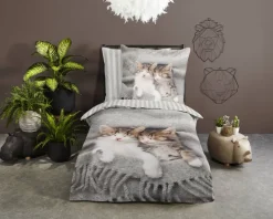 Microfaser Bettwäsche Snooze grau Polyester B/L: ca. 135x200 cm