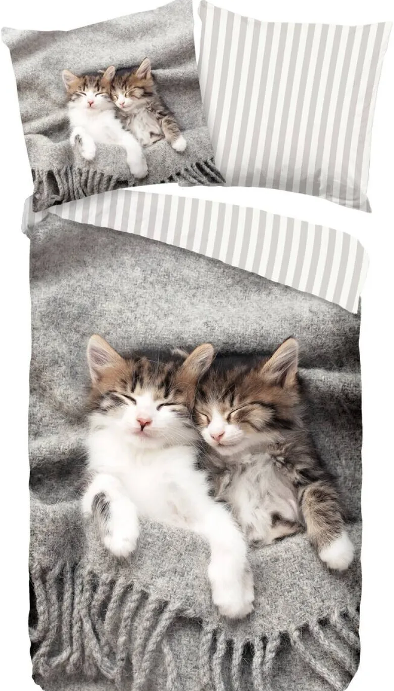 Microfaser Bettwäsche Snooze grau Polyester B/L: ca. 135x200 cm