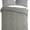 Microfaser Bettwäsche Zigzag taupe Polyester B/L: ca. 135x200 cm