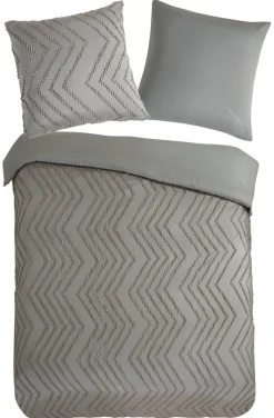 Microfaser Bettwäsche Zigzag taupe Polyester B/L: ca. 135x200 cm