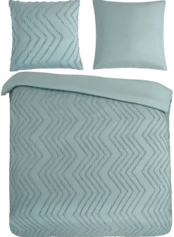 Microfaser Bettwäsche Zigzag salbei Polyester B/L: ca. 200x200 cm