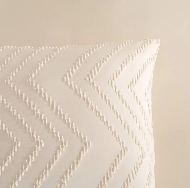 Microfaser Bettwäsche Zigzag offwhite Polyester B/L: ca. 200x200 cm