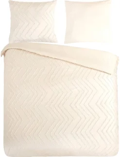 Microfaser Bettwäsche Zigzag offwhite Polyester B/L: ca. 200x200 cm