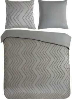 Microfaser Bettwäsche Zigzag taupe Polyester B/L: ca. 200x200 cm