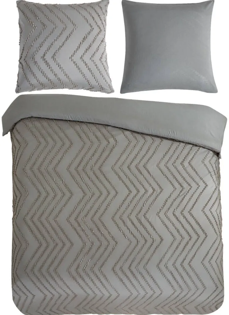 Microfaser Bettwäsche Zigzag taupe Polyester B/L: ca. 200x200 cm