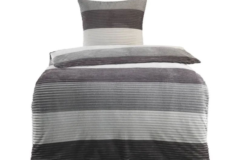 Microfaser Wende Bettwäsche Cashmere touch grau Polyester B/L: ca. 135x200 cm