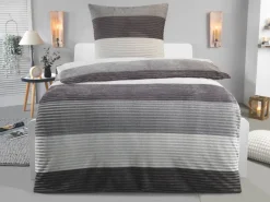 Microfaser Wende Bettwäsche Cashmere touch grau Polyester B/L: ca. 135x200 cm