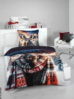 Microfaser Wende Bettwäsche Flanell Multi Polyester B/L: ca. 135x200 cm