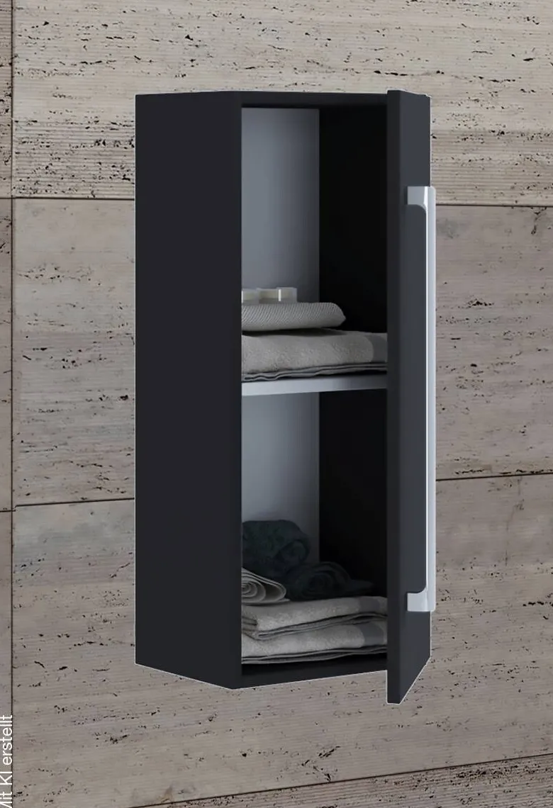 Midischrank Badinos schwarz Alu Optik B/H/T: ca. 33x75x22 cm