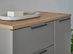 Midischrank Denver grau matt Eiche Evoke Coast Nachbildung B/H/T: ca. 60x106x32 cm