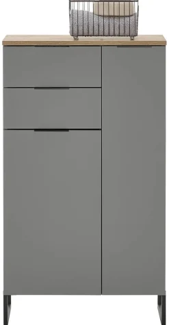 Midischrank Denver grau matt Eiche Evoke Coast Nachbildung B/H/T: ca. 60x106x32 cm