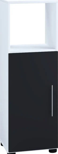 Midischrank Flandu weiß schwarz B/H/T: ca. 31x93x32 cm