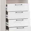 Midischrank Jelda weiß matt Eiche Landhaus Nachbildung B/H/T: ca. 62,4x102x34,1 cm