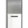 Midischrank KOJAK weiß Hochglanz anthrazit grau B/H/T: ca. 40x139x34 cm