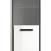 Midischrank KOJAK weiß Hochglanz anthrazit grau B/H/T: ca. 40x139x34 cm