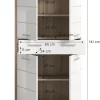 Midischrank Lambada Eiche Sonoma Nachbildung weiß Hochglanz B/H/T: ca. 74x141x31 cm