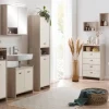 Midischrank Lindholm Eiche Sandeiche Nachbildung creme B/H/T: ca. 40,2x104x33 cm