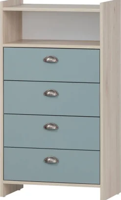 Midischrank Lindholm Sandeiche Nachbildung taubenblau B/H/T: ca. 60,1x104x33 cm
