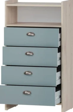Midischrank Lindholm Sandeiche Nachbildung taubenblau B/H/T: ca. 60,1x104x33 cm