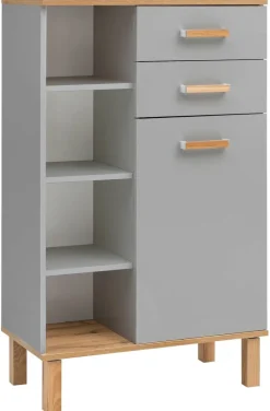 Midischrank Padua grau Eiche Landhaus Nachbildung B/H/T: ca. 67x114,5x35 cm