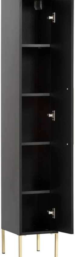 Midischrank Sarah schwarz B/H/T: ca. 25x154,7x30 cm