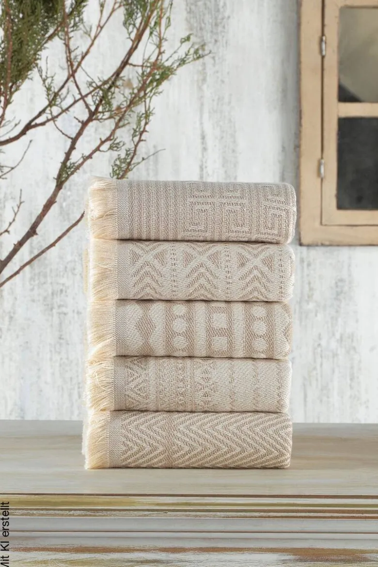 Mijolnir Frottier-Set beige Baumwolle (recycelt) B/L: ca. 38x68 cm