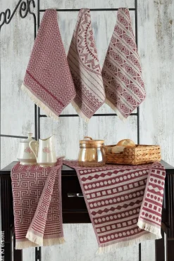 Mijolnir Frottier-Set bordeauxrot Baumwolle B/L: ca. 38x65 cm