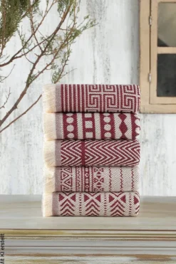 Mijolnir Frottier-Set bordeauxrot Baumwolle B/L: ca. 38x65 cm