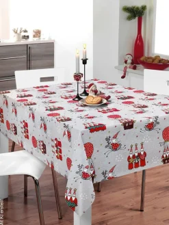 Milano Abwaschbarer Tischbelag Wichtel rot B: ca. 140 cm
